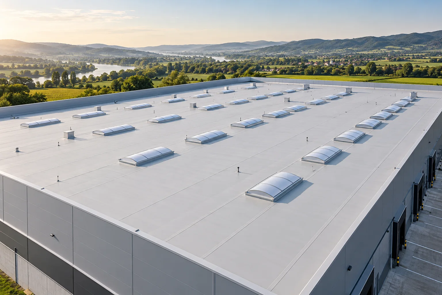 Membrane PVC / TPO — imagine ilustrativă generată cu AI